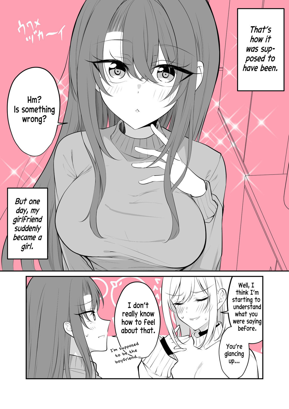 Aru Hi Kareshi ga Onnanoko ni Natte Shimatta Couple no Nichijou Chapter 60 page 2 - 