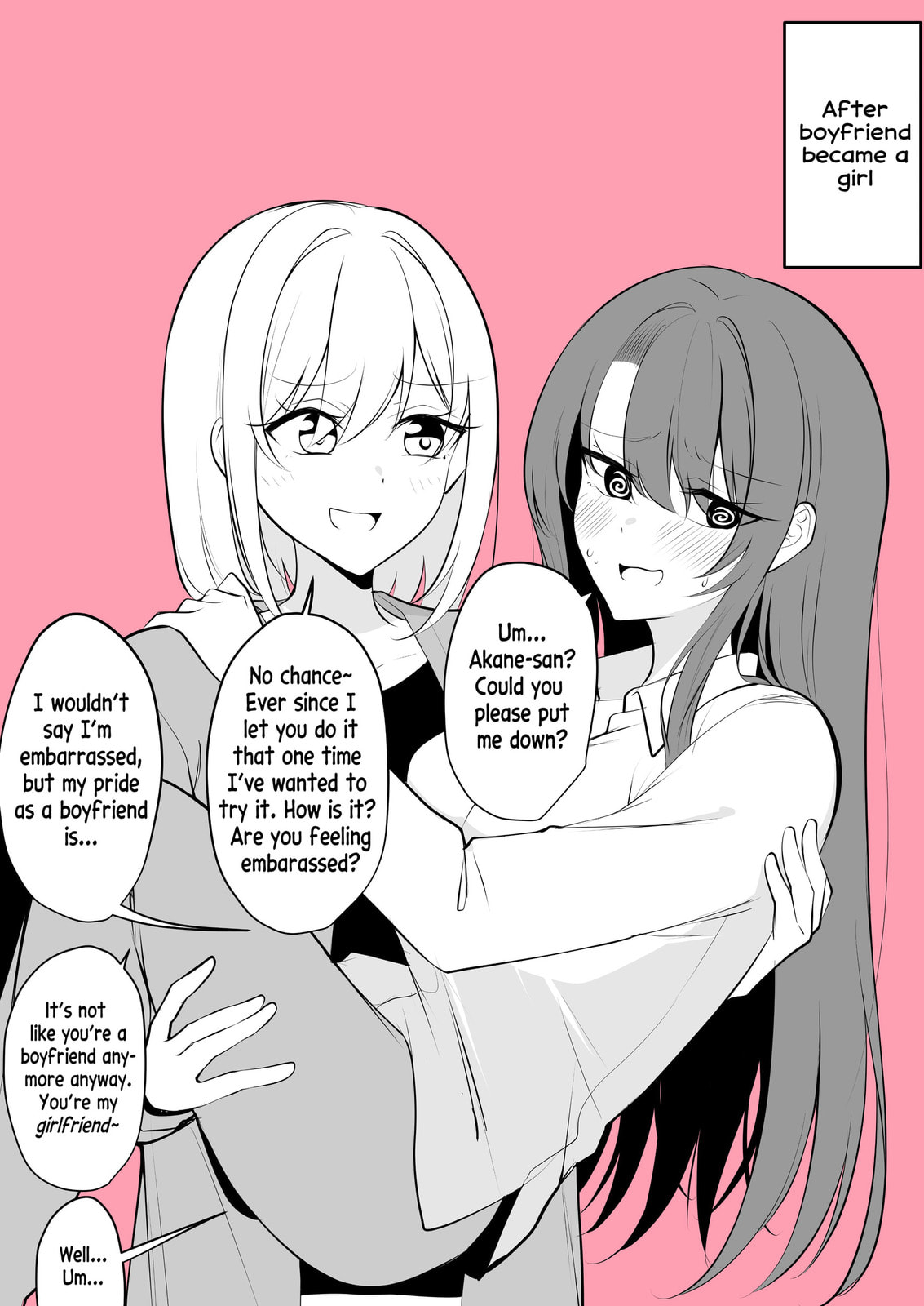 Aru Hi Kareshi ga Onnanoko ni Natte Shimatta Couple no Nichijou Chapter 61 page 2 - 