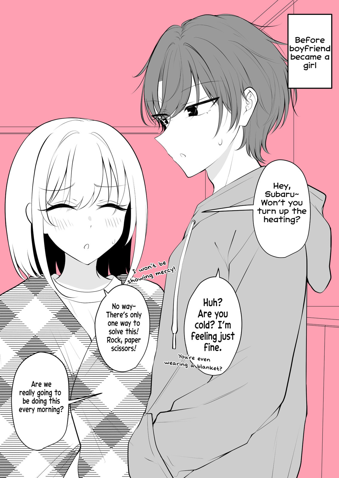 Aru Hi Kareshi ga Onnanoko ni Natte Shimatta Couple no Nichijou Chapter 62 page 1 - 