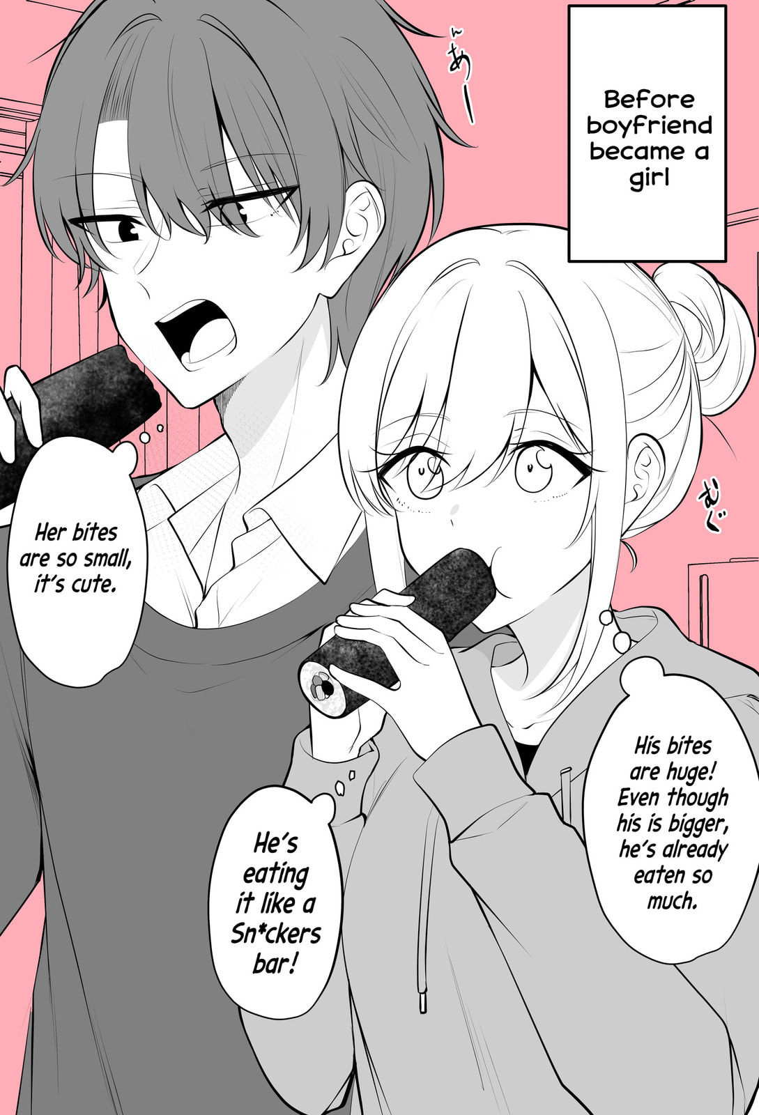 Aru Hi Kareshi ga Onnanoko ni Natte Shimatta Couple no Nichijou Chapter 65 page 1 - 