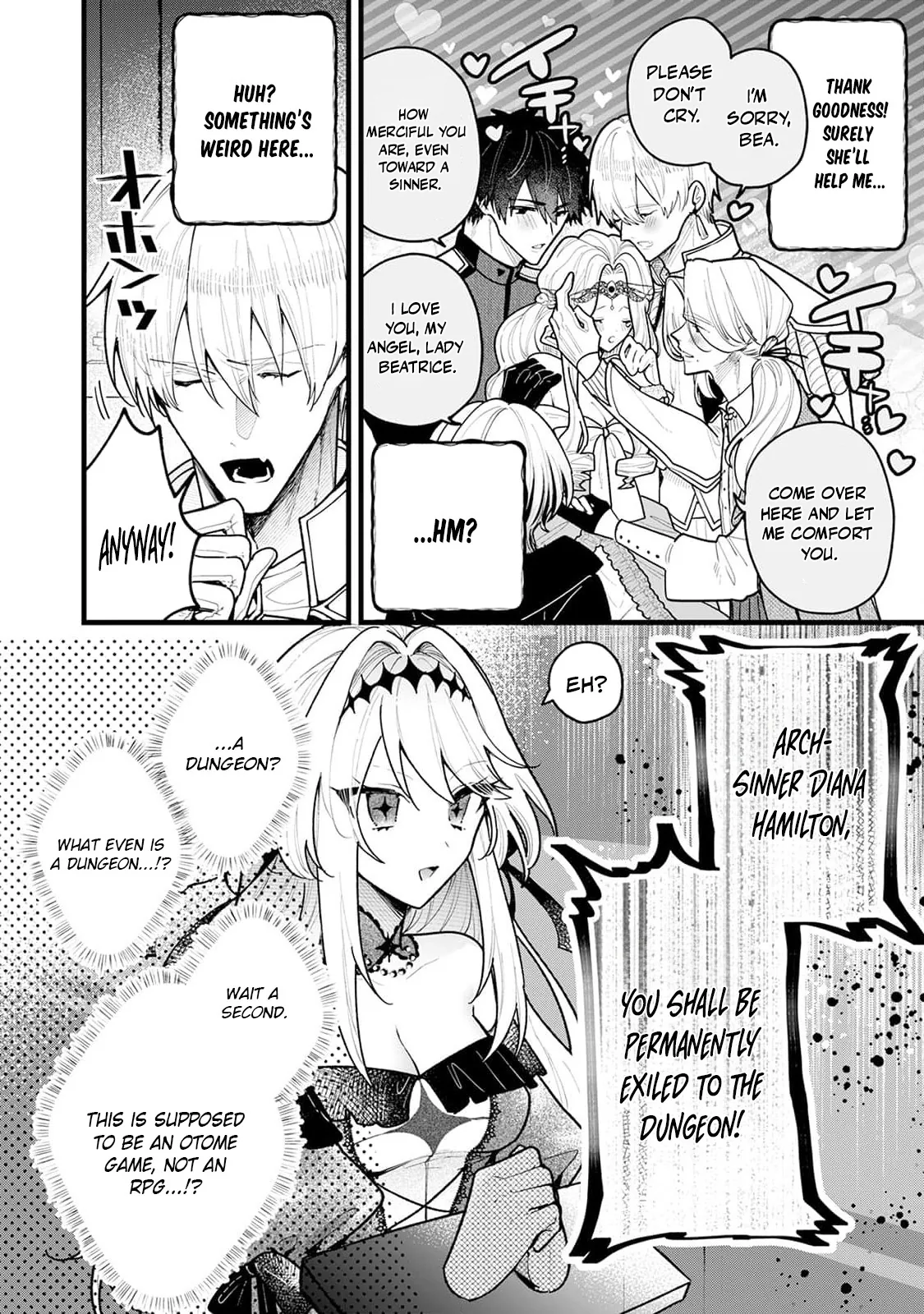Danzai = Erotic Trap Dungeon!? ~Akuyaku Reijou ni Tensei Shitara Enzai de Tsuihou Sareta no de Kouryaku Taishou no Assassin to Touha Shimasu~ Chapter 1 page 9 - 