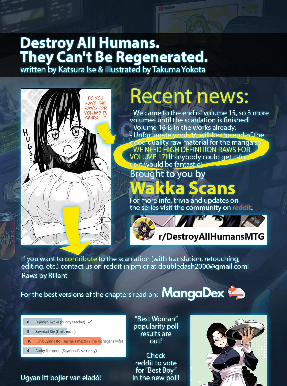 Destroy all humankind. They can't be regenerated. Chapter 59 page 113 - 