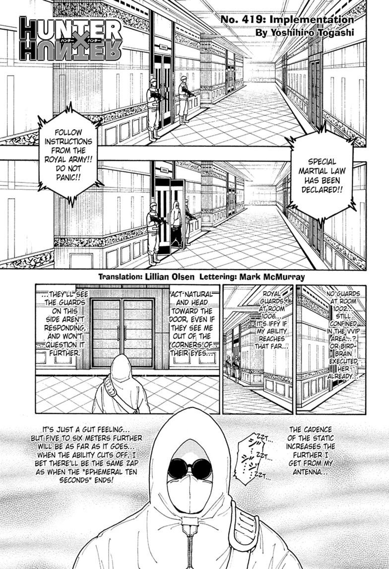 Hunter x Hunter Chapter 419 page 1 - 