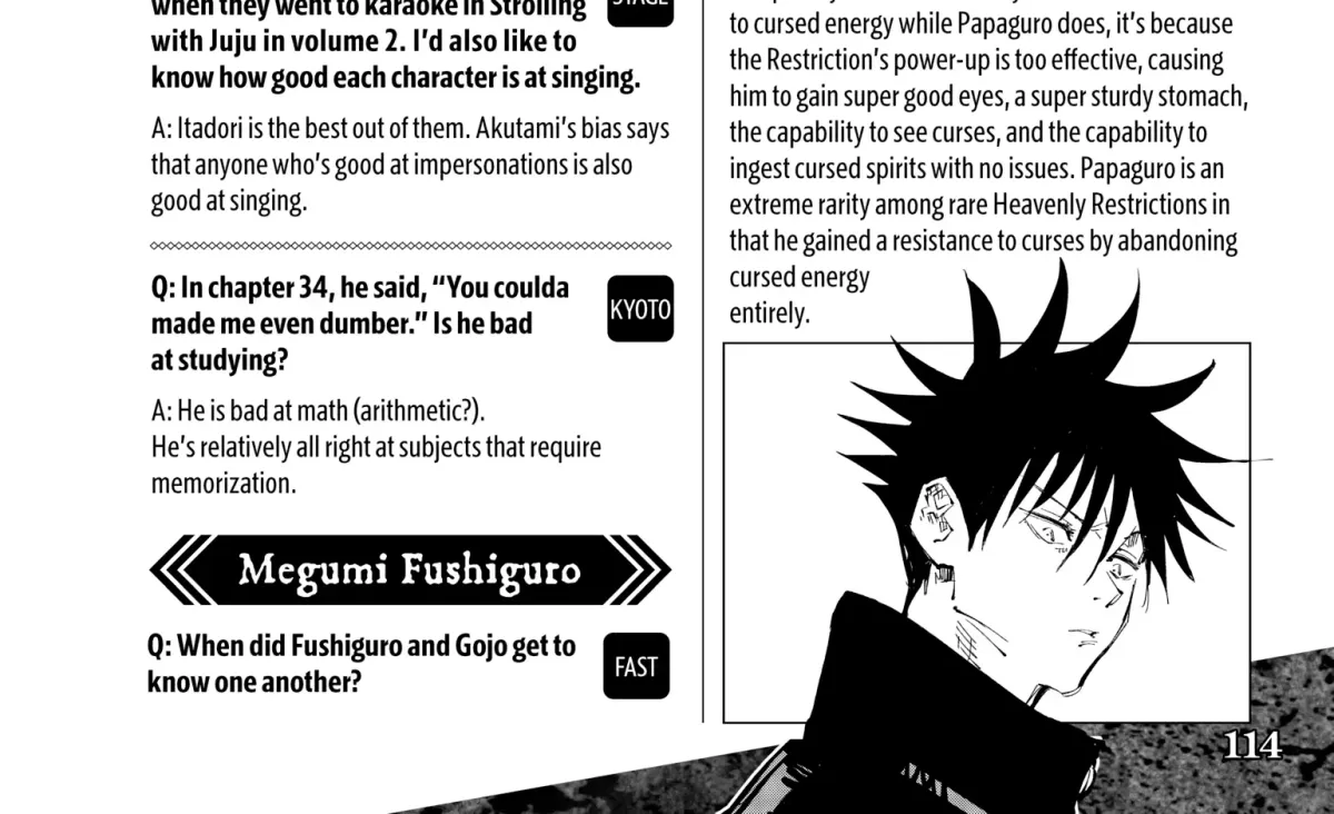 Jujutsu Kaisen: The Official Character Guide Chapter 1 page 206 - 
