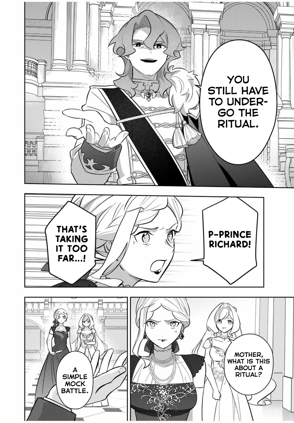 Koujo Tensei: Densetsu no Dai Madoushi (♂), Hime Kishi to Narite Densetsu no Reijou Kishidan o Tsukuri Musou Suru Chapter 4 page 6 - 
