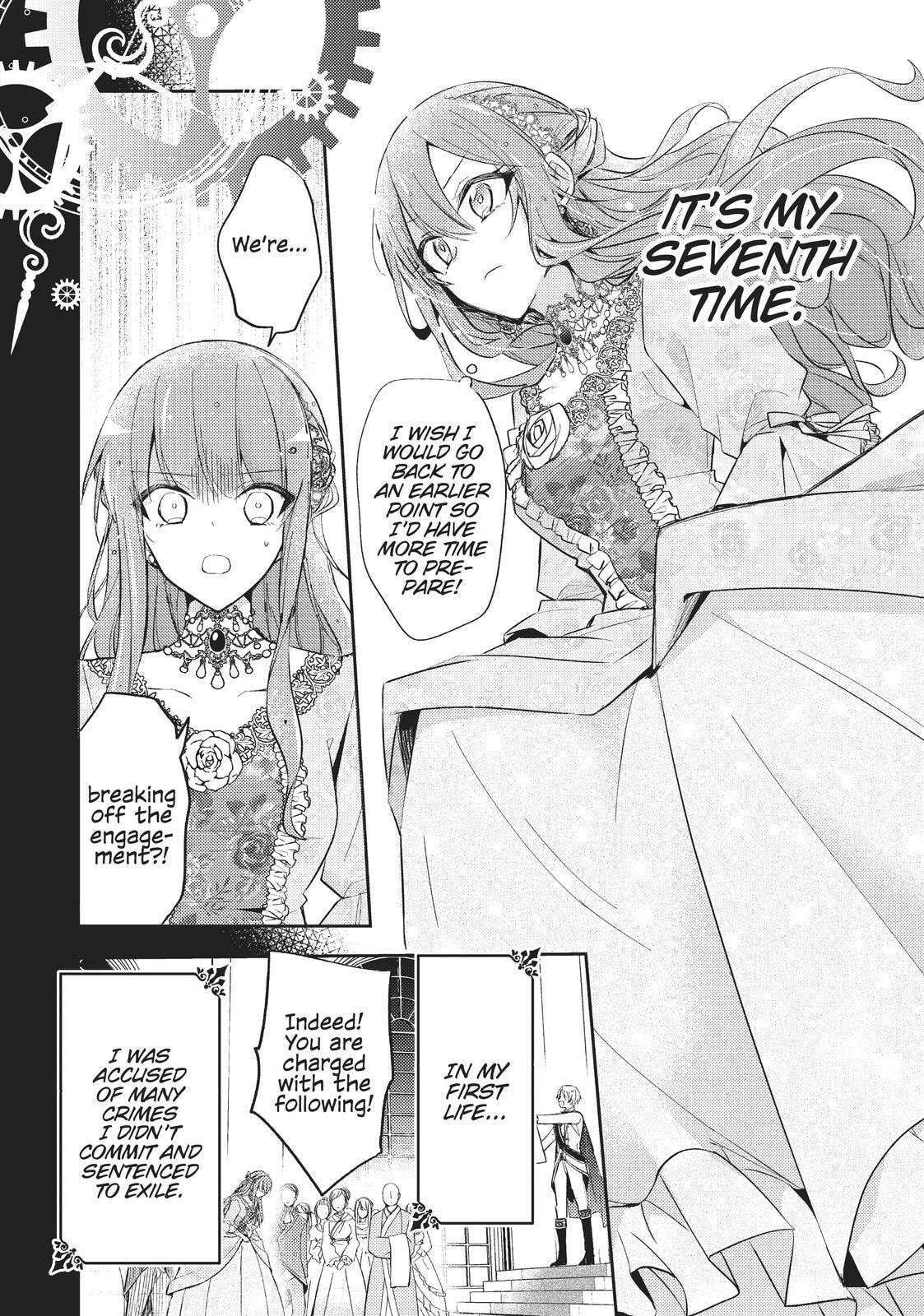 Loop 7-kaime no Akuyaku Reijou wa, Moto Tekikoku de Jiyuu Kimama na Hanayome Seikatsu o Mankitsu Suru Chapter 1 page 7 - 