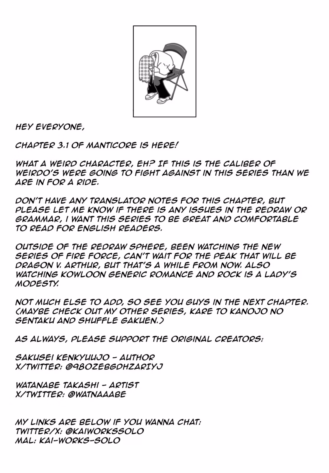 Manticore: Mind Transition Experiment Chapter 3.1 page 17 - 