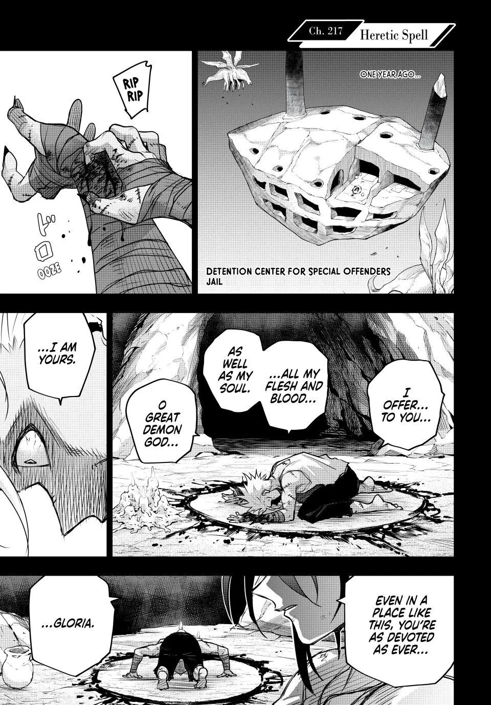 Mikata ga Yowasugite Hojo Mahou ni Tesshiteita Kyuutei Mahoushi, Tsuihou Sarete Saikyou wo Mezashimasu Chapter 217 page 1 - 