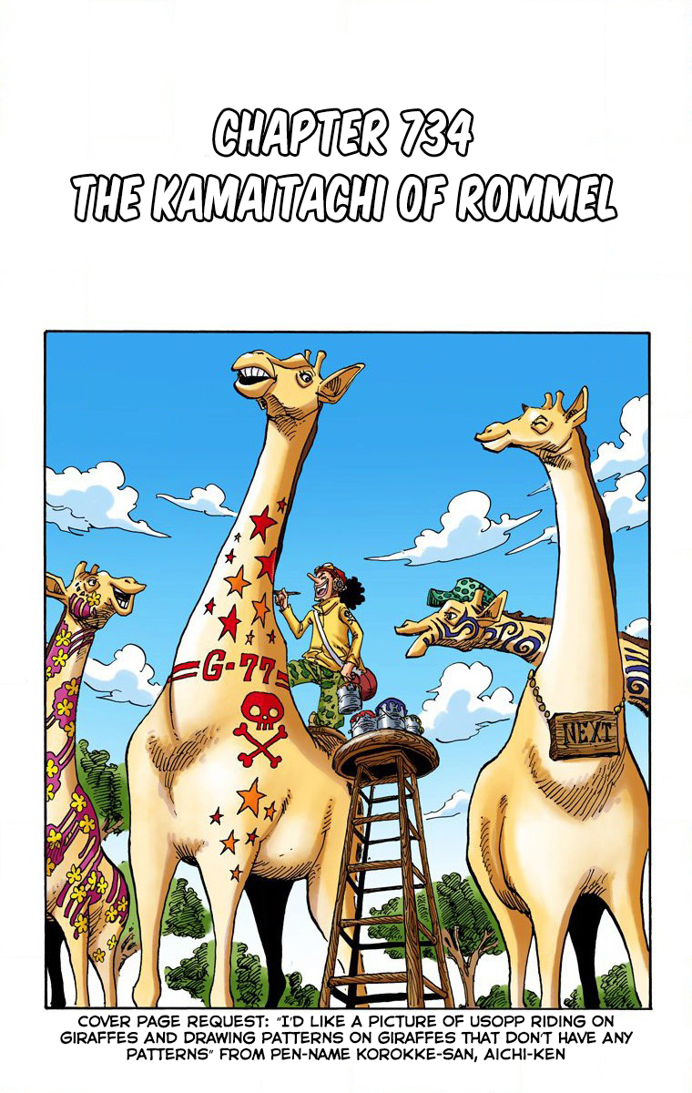 One Piece (Official Colored) Chapter 734 page 2 - 