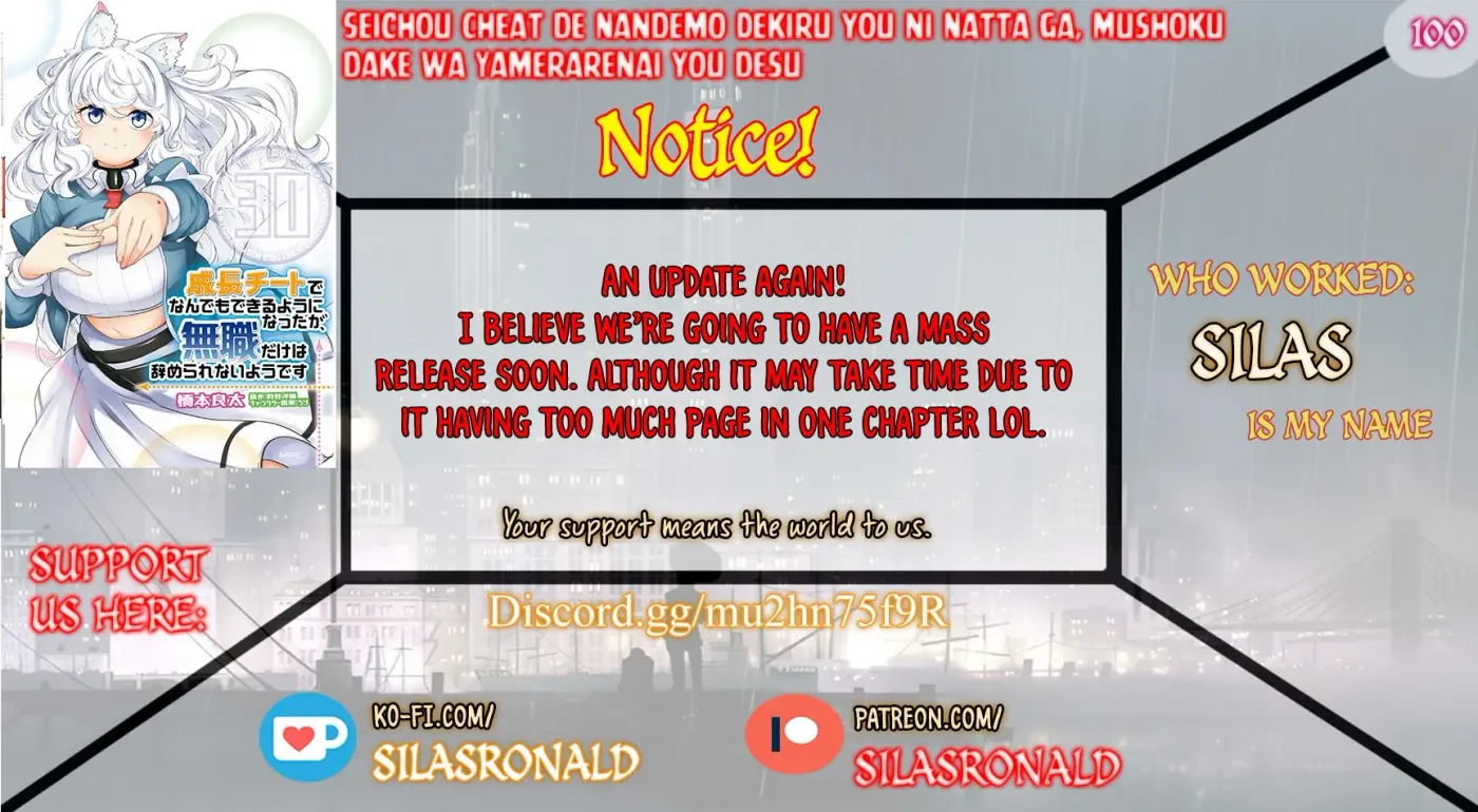 Seichou Cheat de Nandemo Dekiruyou ni Natta ga, Mushoku dake wa Yamerarenai you desu Chapter 100 page 1 - 