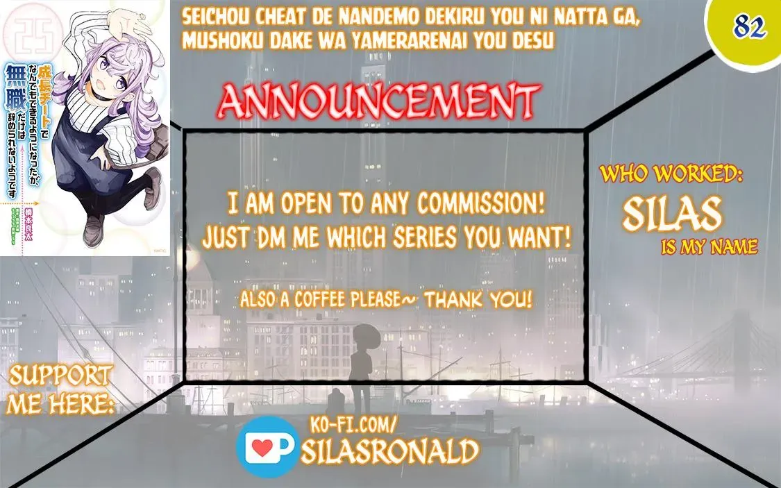 Seichou Cheat de Nandemo Dekiruyou ni Natta ga, Mushoku dake wa Yamerarenai you desu Chapter 82 page 1 - 