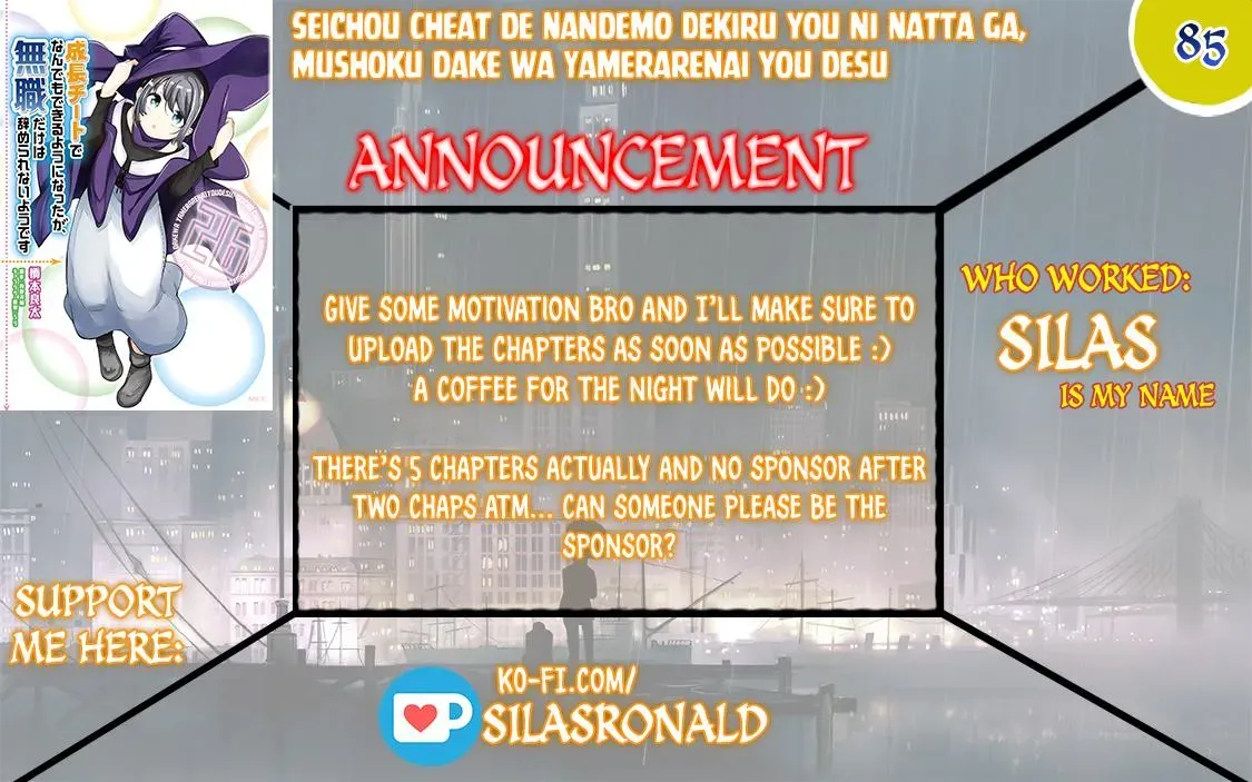 Seichou Cheat de Nandemo Dekiruyou ni Natta ga, Mushoku dake wa Yamerarenai you desu Chapter 85 page 1 - 