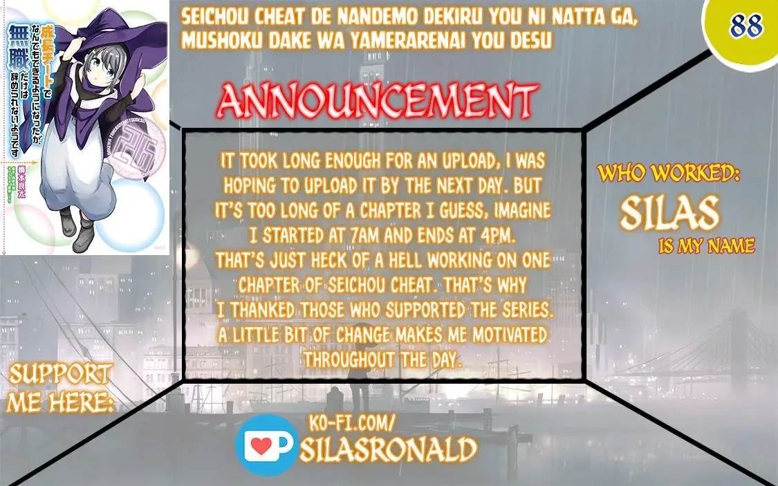 Seichou Cheat de Nandemo Dekiruyou ni Natta ga, Mushoku dake wa Yamerarenai you desu Chapter 88 page 1 - 