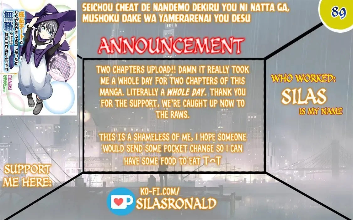 Seichou Cheat de Nandemo Dekiruyou ni Natta ga, Mushoku dake wa Yamerarenai you desu Chapter 89 page 1 - 