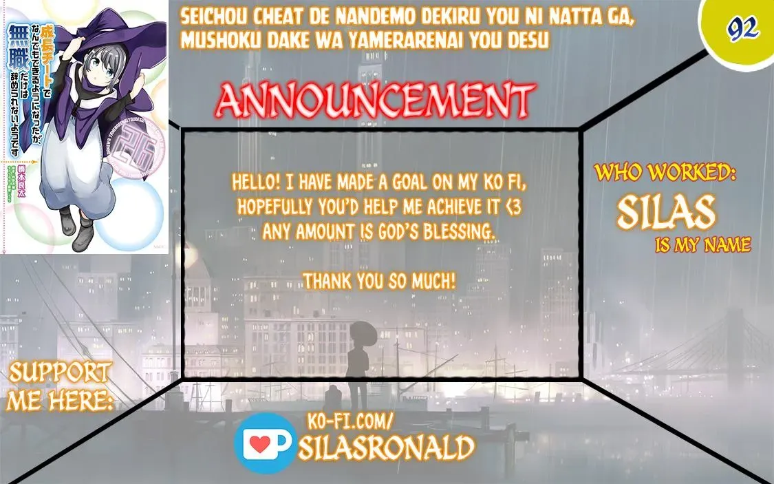 Seichou Cheat de Nandemo Dekiruyou ni Natta ga, Mushoku dake wa Yamerarenai you desu Chapter 92 page 1 - 