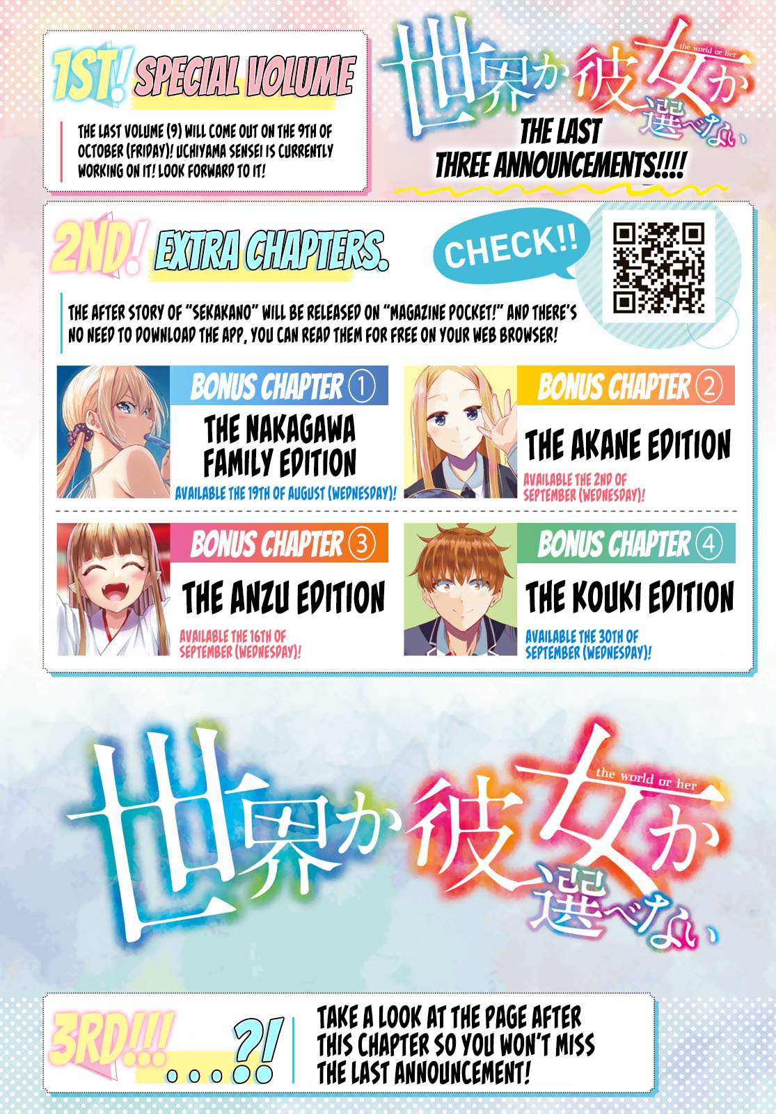 Sekai ka Kanojo ka Erabenai Chapter 40 page 3 - 