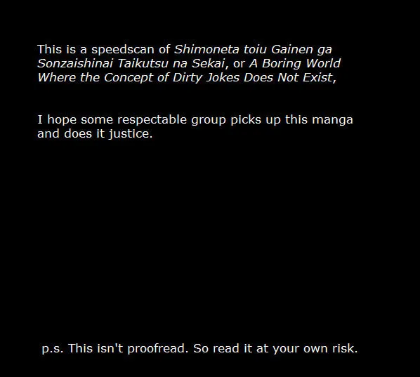 SHIMONETA: A Boring World Where the Concept of Dirty Jokes Doesn’t Exist Chapter 2 page 1 - 