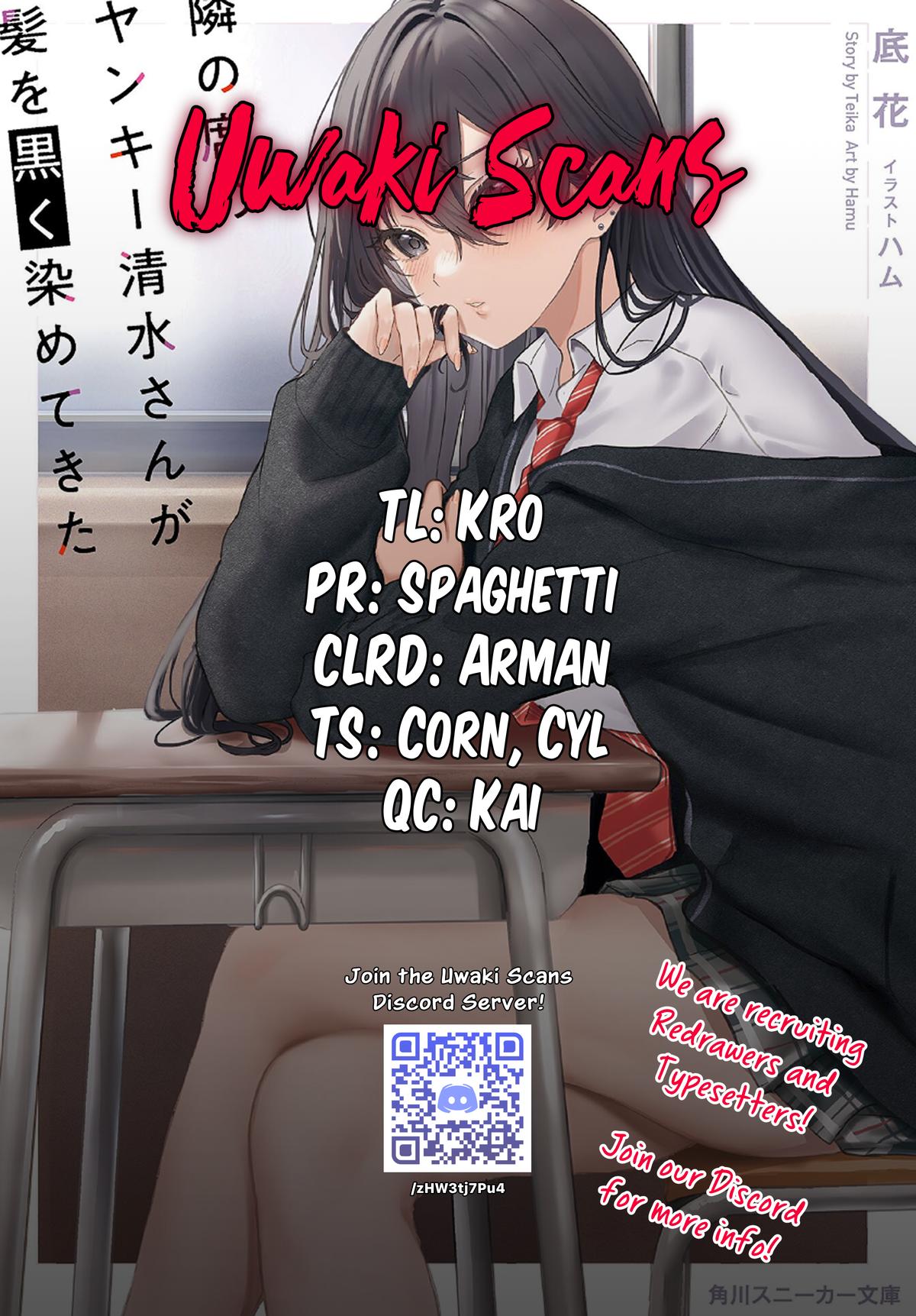 The Delinquent Shimizu-san Sitting Next to Me Has Dyed Her Hair Black Chapter 10.1 page 1 - 