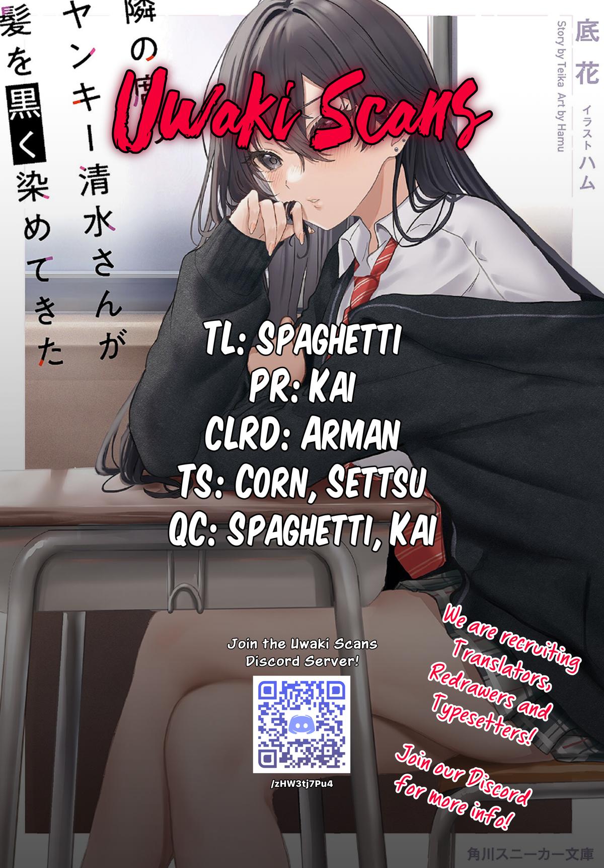 The Delinquent Shimizu-san Sitting Next to Me Has Dyed Her Hair Black Chapter 9 page 1 - 
