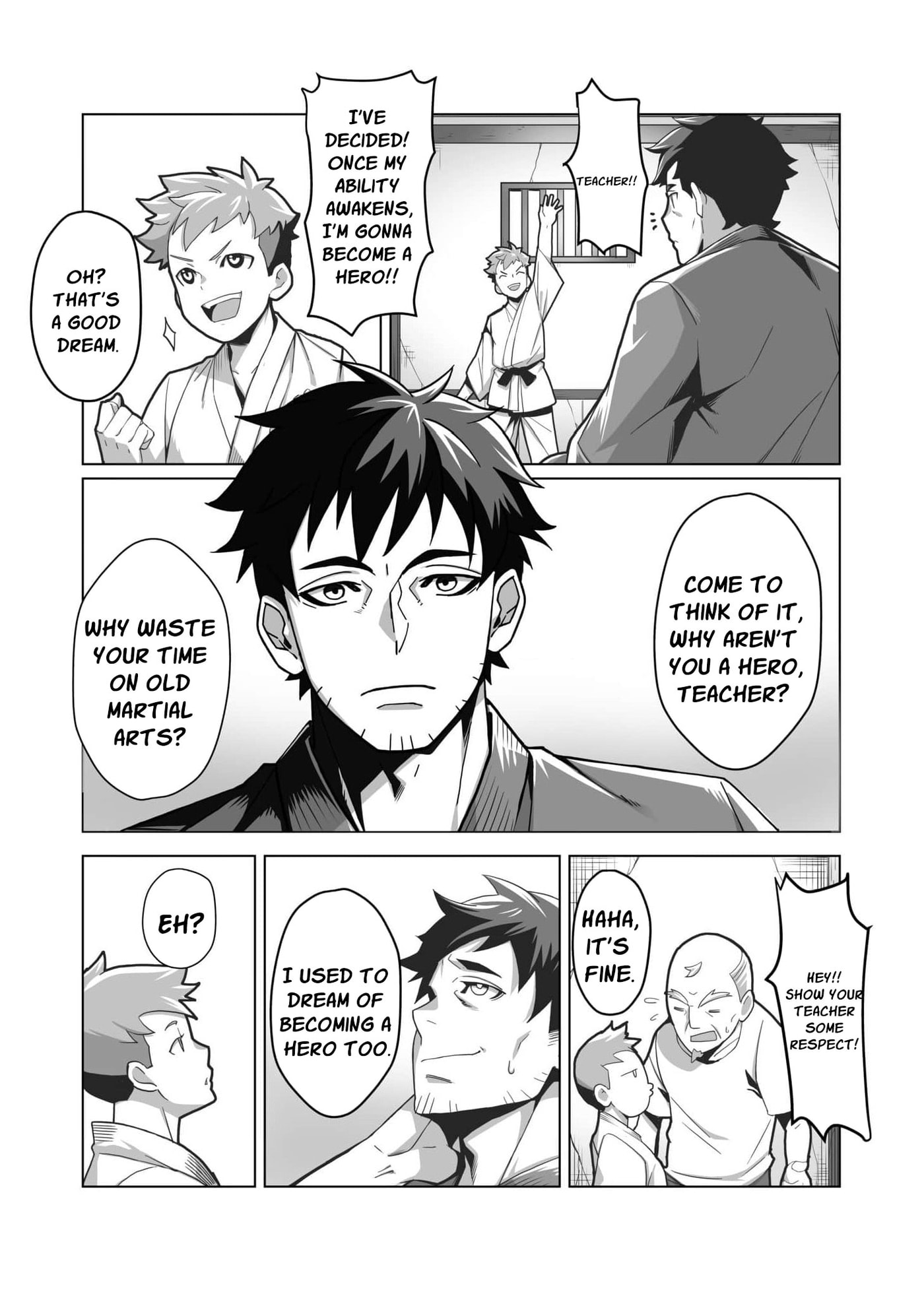 The Shadow Hero, an Old Man: In a World Where Superpowers Are Everything, a Powerless Old Man Is Doted On by His Beloved Disciple and Becomes a Hero from the Shadows Chapter 1 page 12 - 