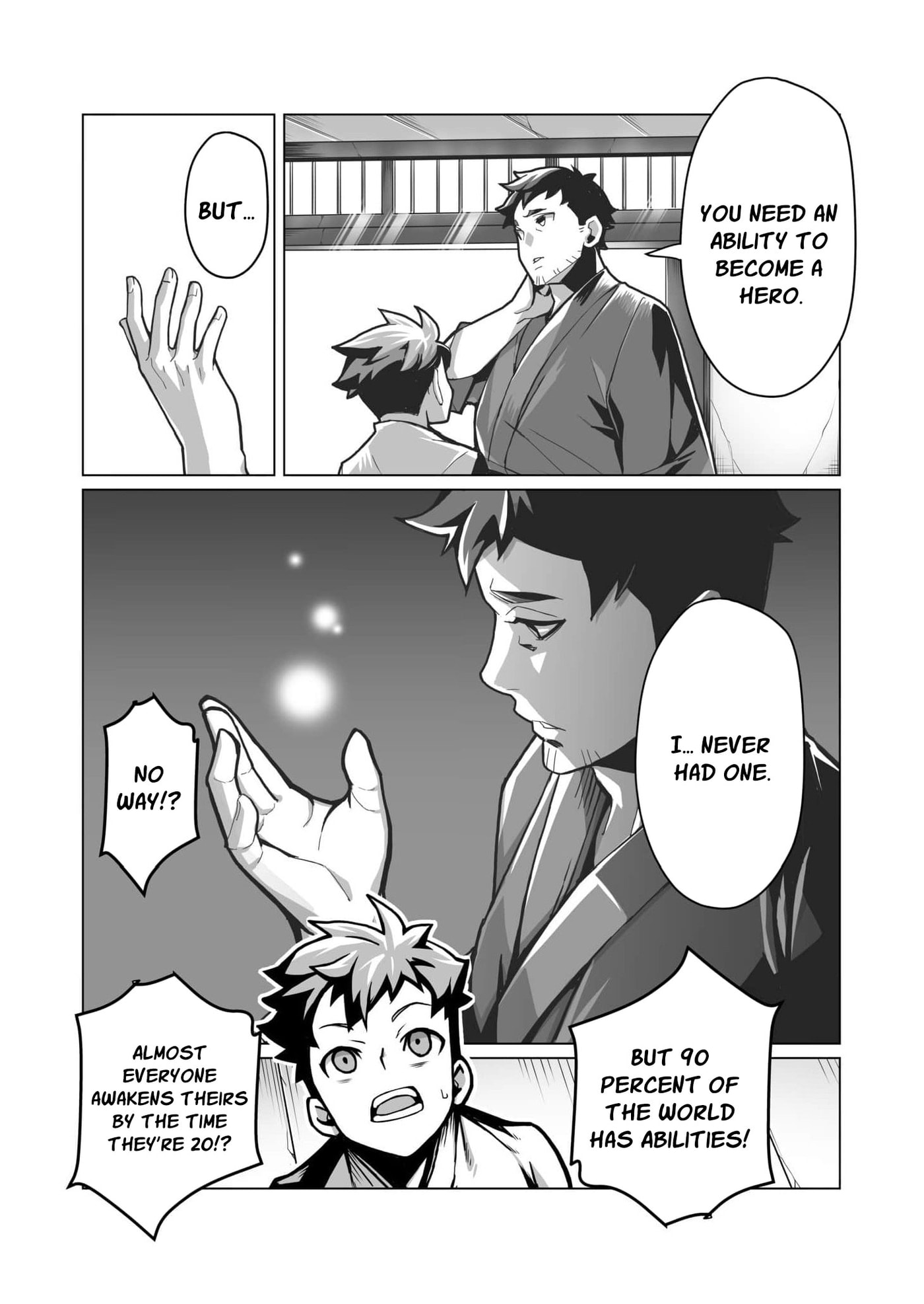 The Shadow Hero, an Old Man: In a World Where Superpowers Are Everything, a Powerless Old Man Is Doted On by His Beloved Disciple and Becomes a Hero from the Shadows Chapter 1 page 13 - 