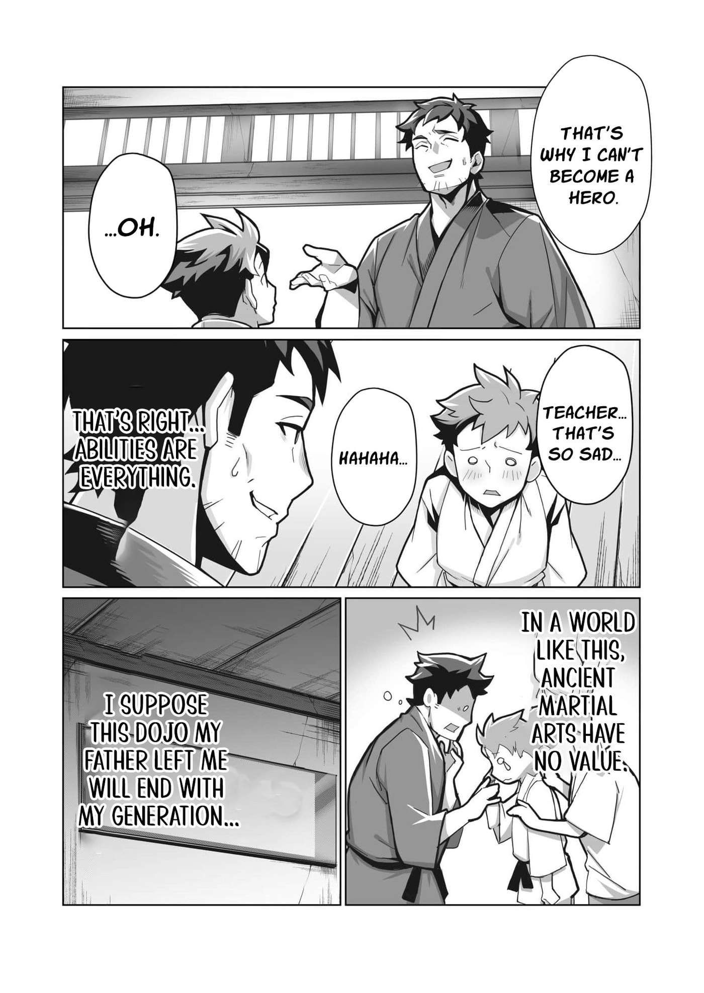 The Shadow Hero, an Old Man: In a World Where Superpowers Are Everything, a Powerless Old Man Is Doted On by His Beloved Disciple and Becomes a Hero from the Shadows Chapter 1 page 14 - 