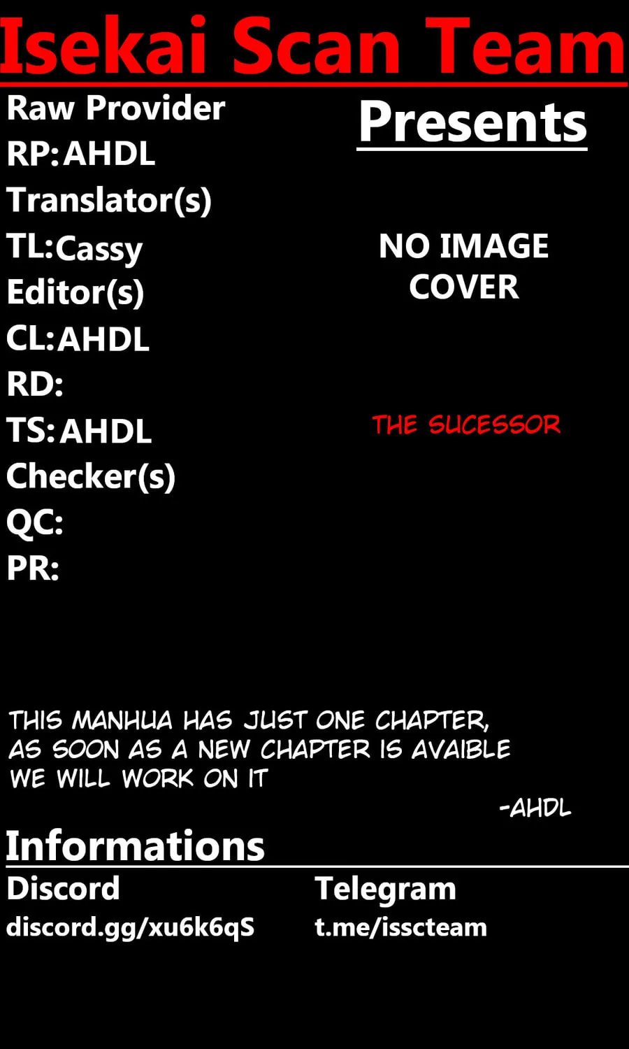 The Successor (Colored) Chapter 1 page 1 - 