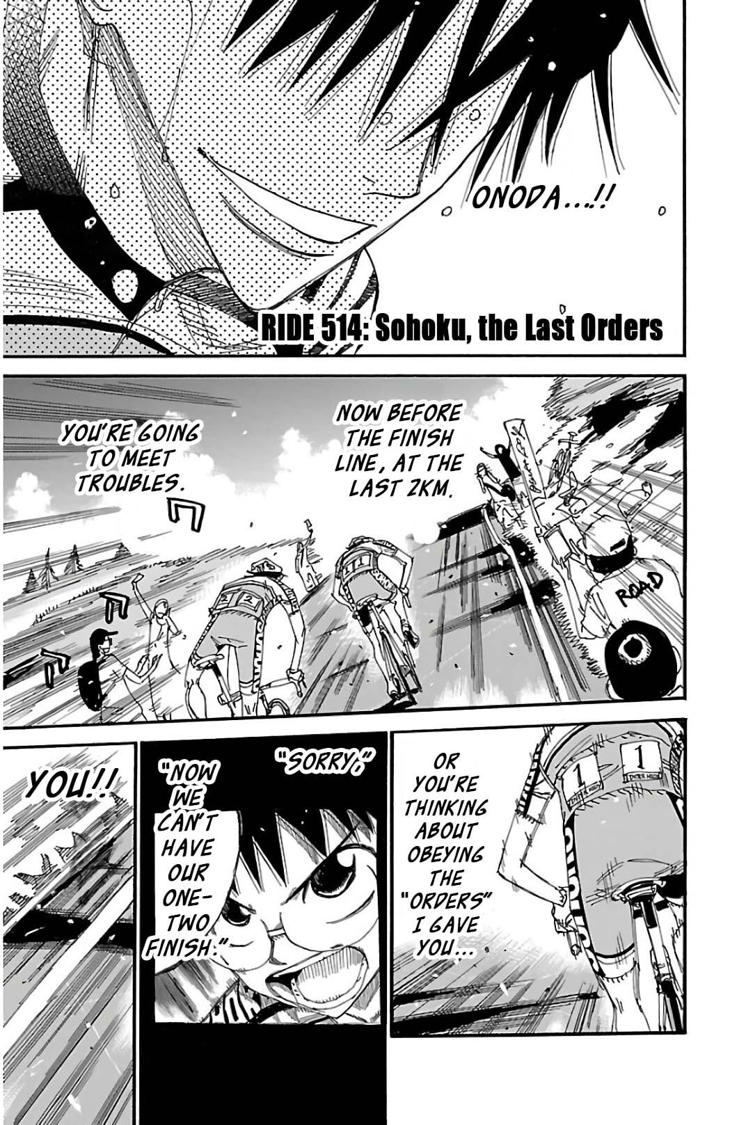 Yowamushi Pedal Chapter 514 page 1 - 